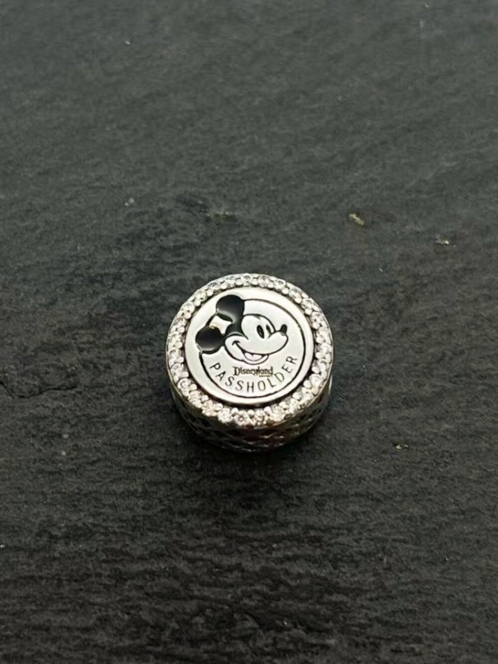 Pandora Disneyland Mickey Mouse Passholder Glamour CZ Bead Charm Jewelry